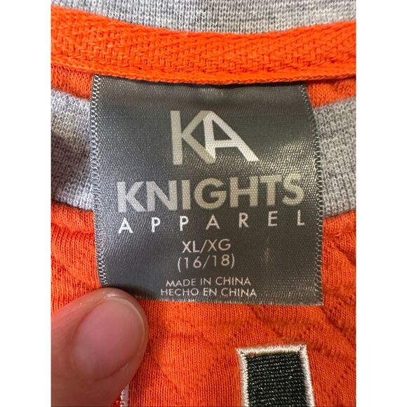 KA Knight Kids Vintage Miami Hurricane Orange/Green quilted sweater 14-16 - Picture 2 of 8